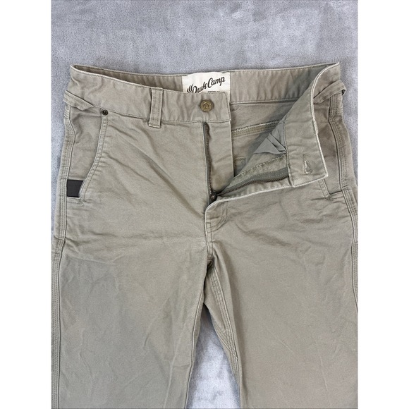 Duck Camp Pants Mens 30x28 Beige Canvas Camping Hunting Outdoor Sportsman - Picture 3 of 8